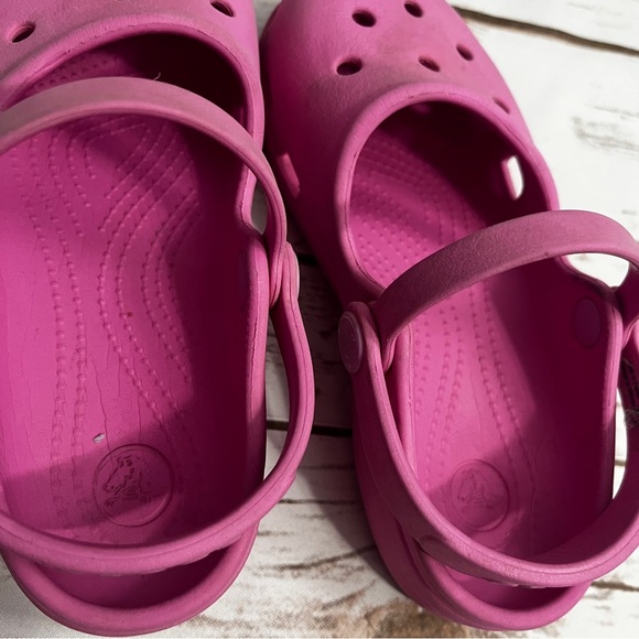 Kids Pink Crocs Mary Jane Style Size‎ 12 double strap - Picture 2 of 11